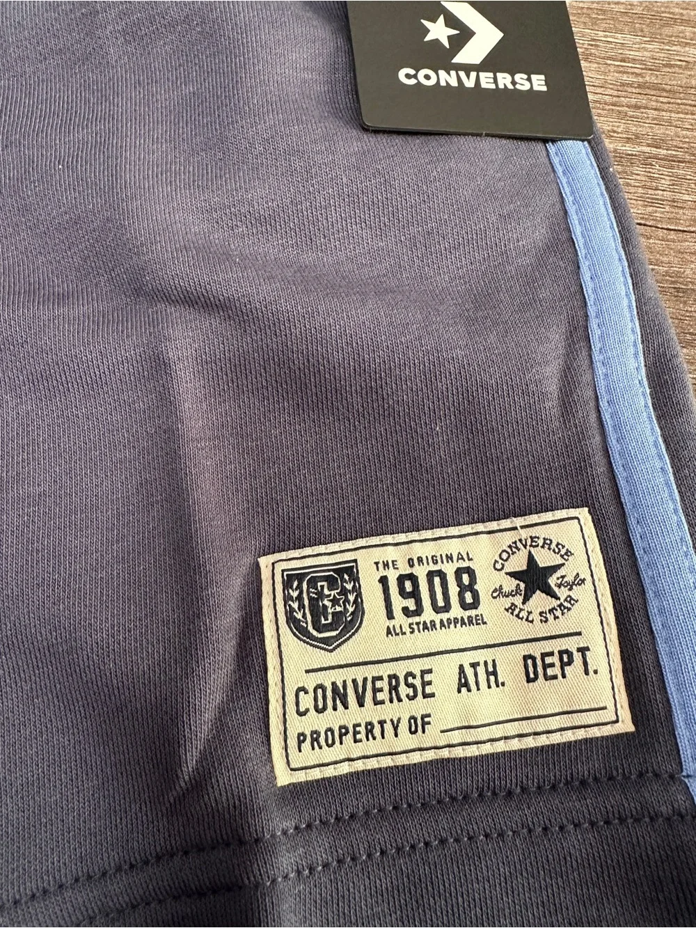 Converse Boys Navy Shorts with Light Blue Side Stripes